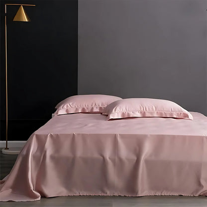 Drap plat en soie de mûrier rose